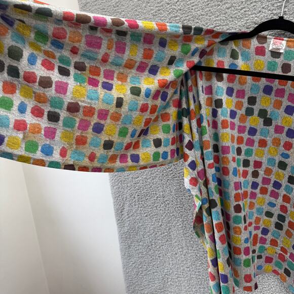 Et'Lois Wrap Cardigan One Size Womens Top Multicolor Rainbow Soft Knit USA Made - Picture 7 of 10